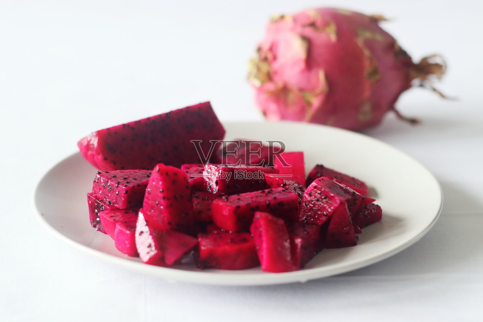 混合火龙果,红色的颜色里面。照片摄影图片