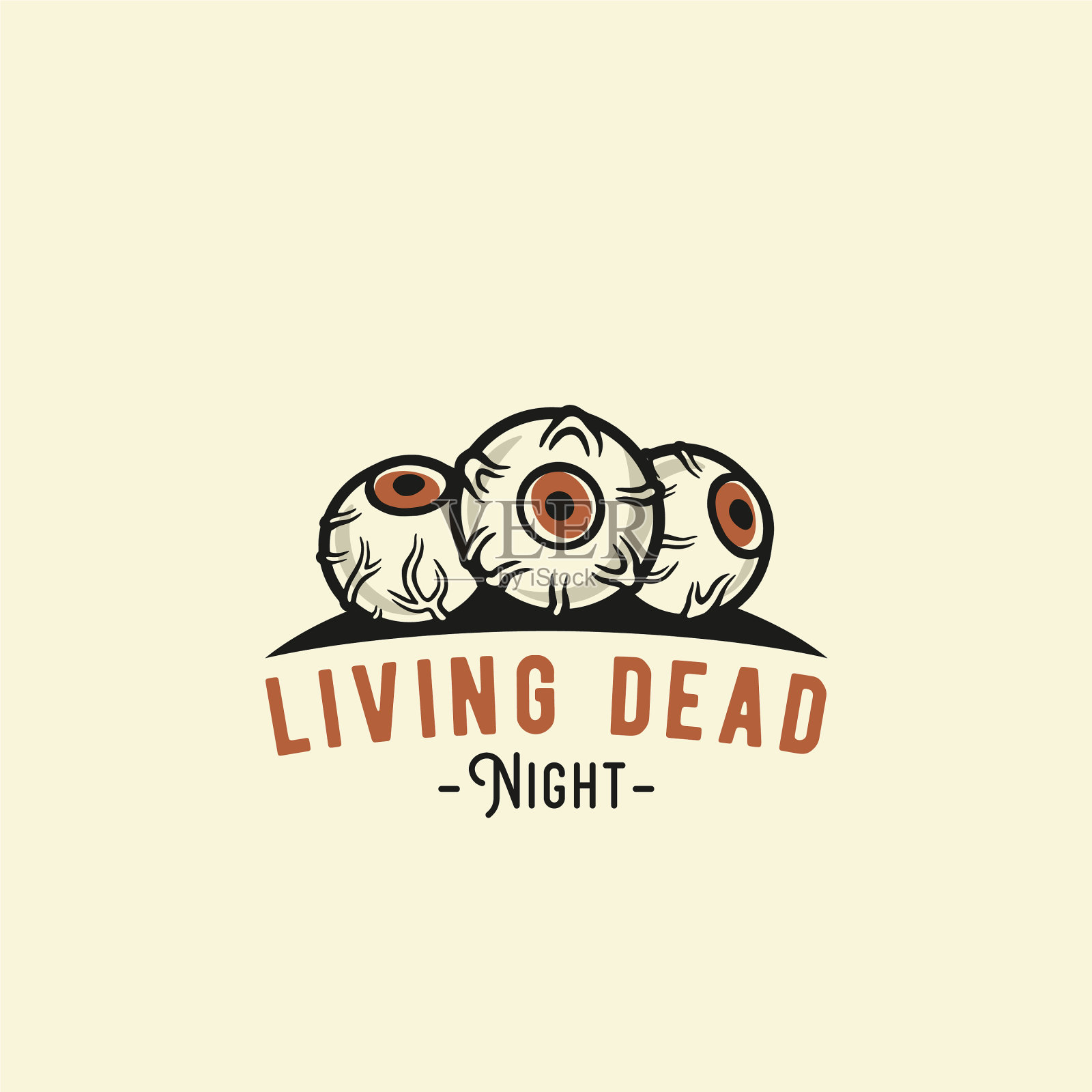 眼球万圣节或讨厌的万圣节印刷插画图片素材