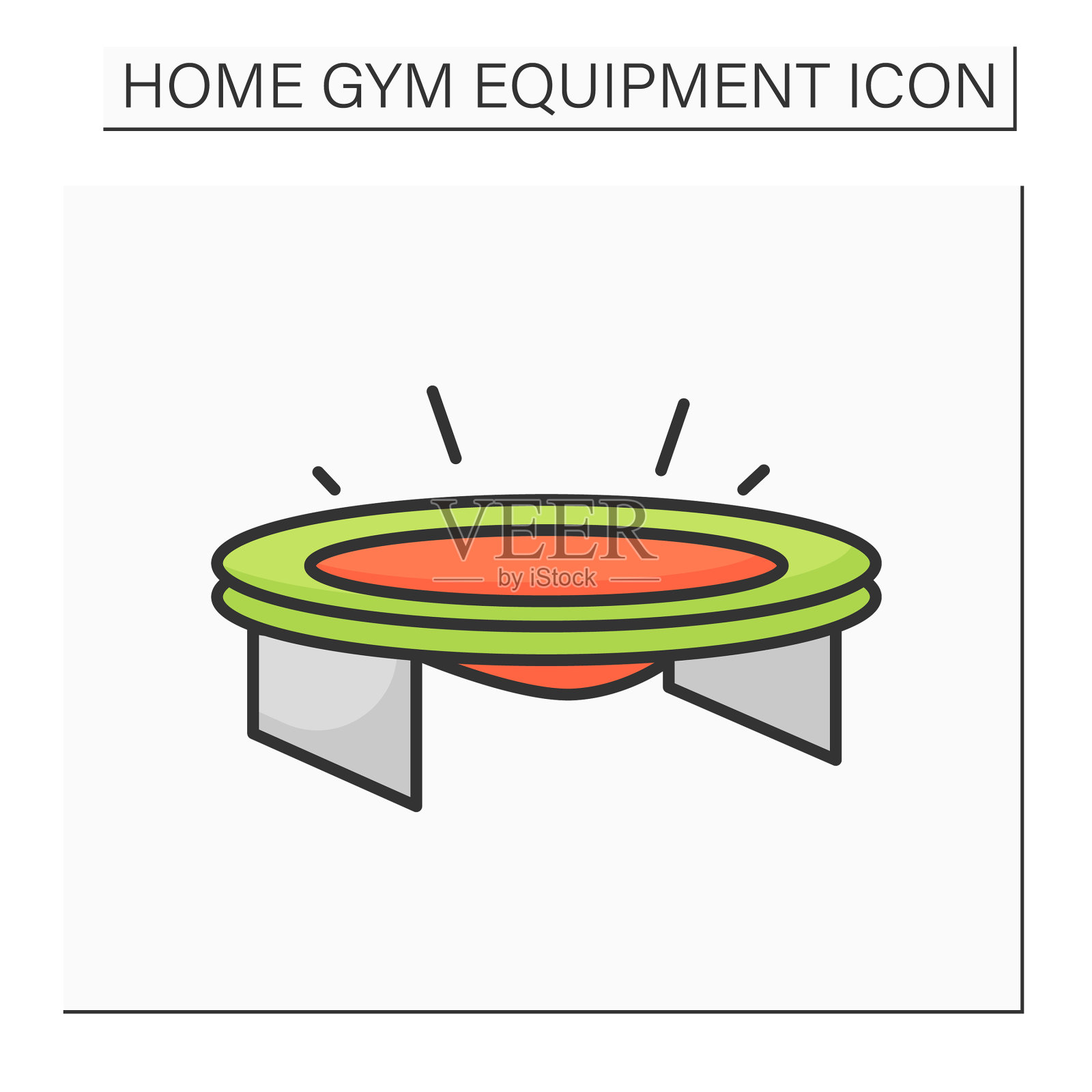 弹跳蹦床颜色图标图标素材