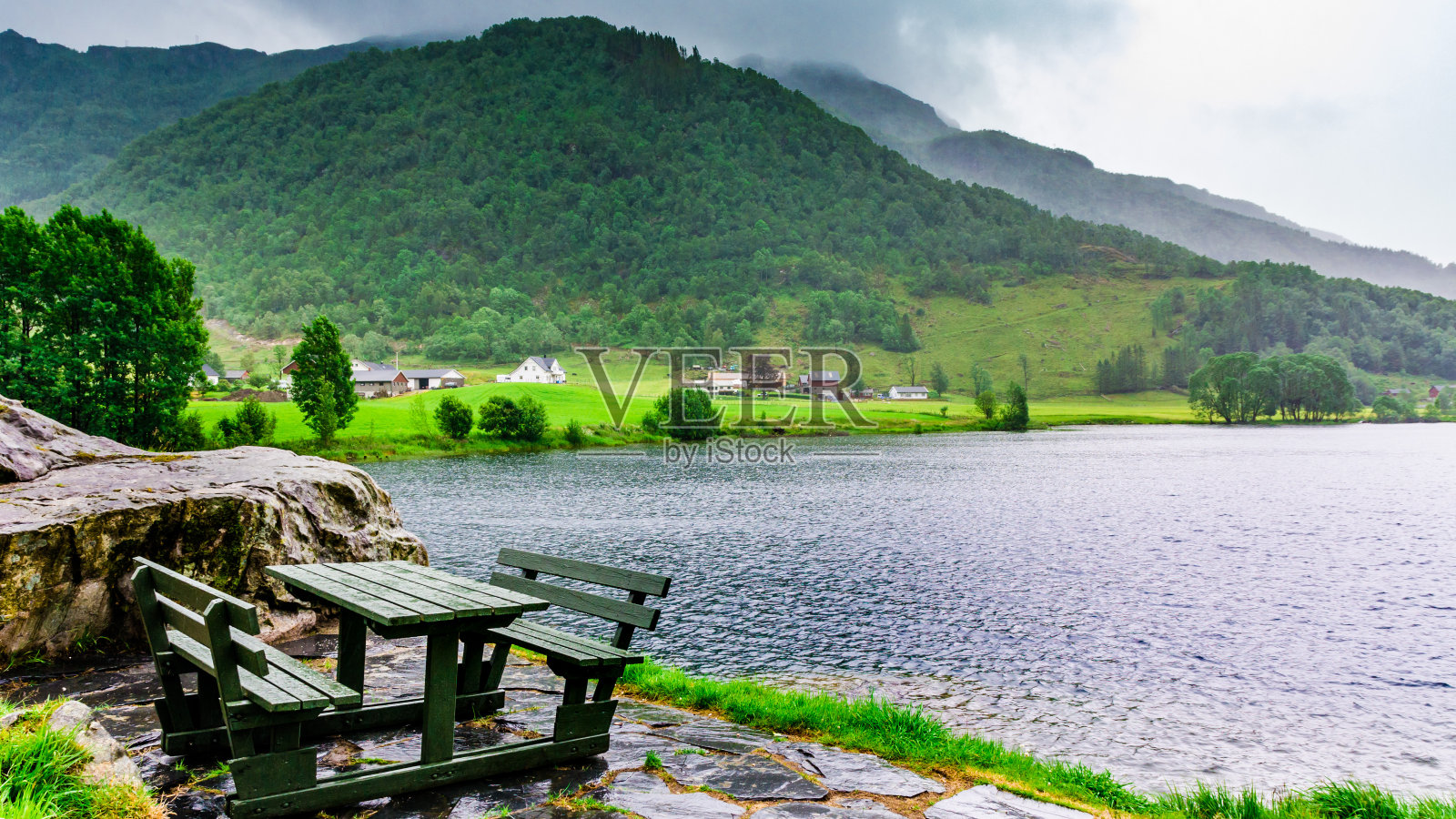 挪威湖照片摄影图片
