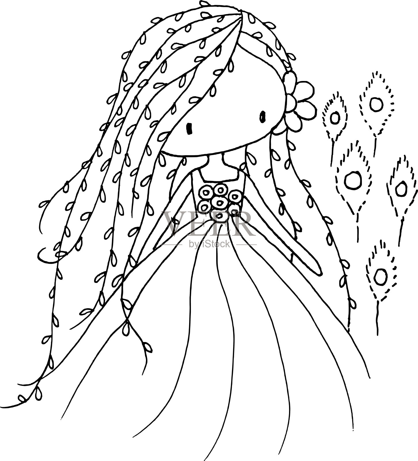 向量卡通男孩女孩花动物鸟狗猫熊插画图片素材