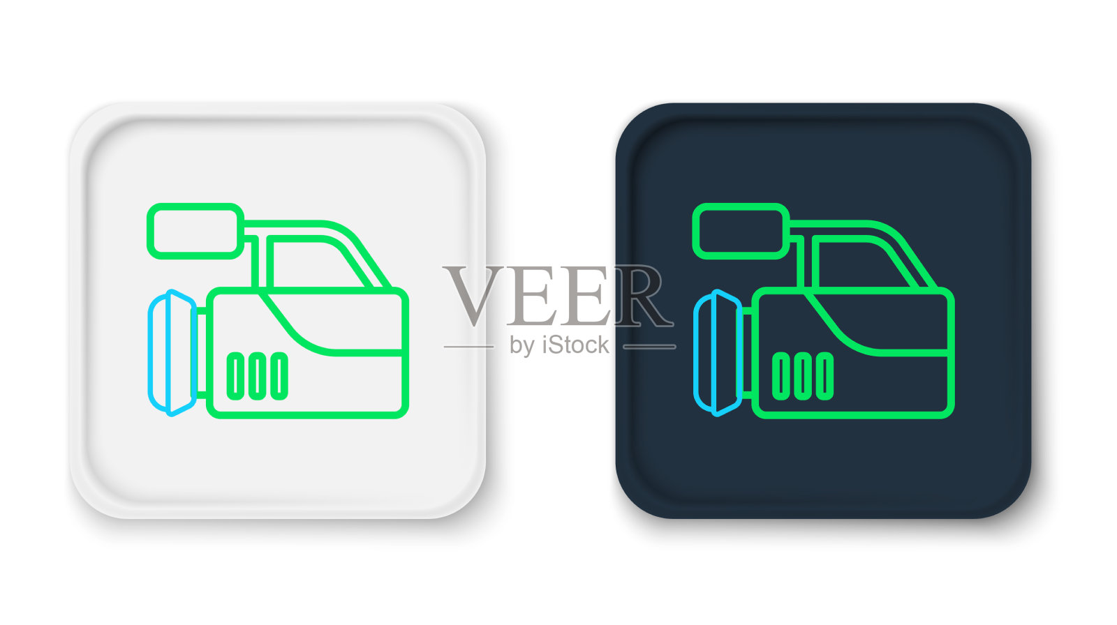 线电影摄像机图标隔离在白色图标素材