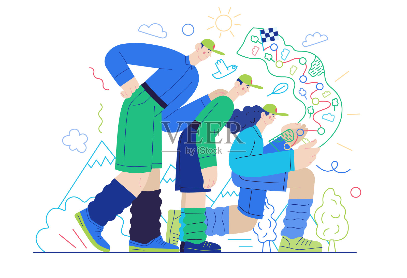 商业主题-现代公寓路线图设计元素图片