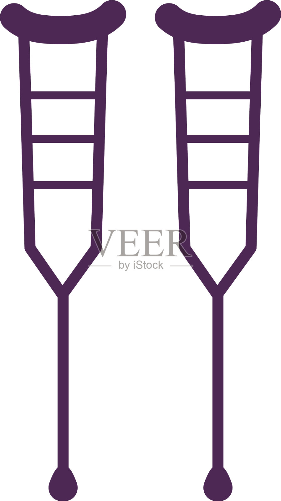 一对拐杖插画图片素材