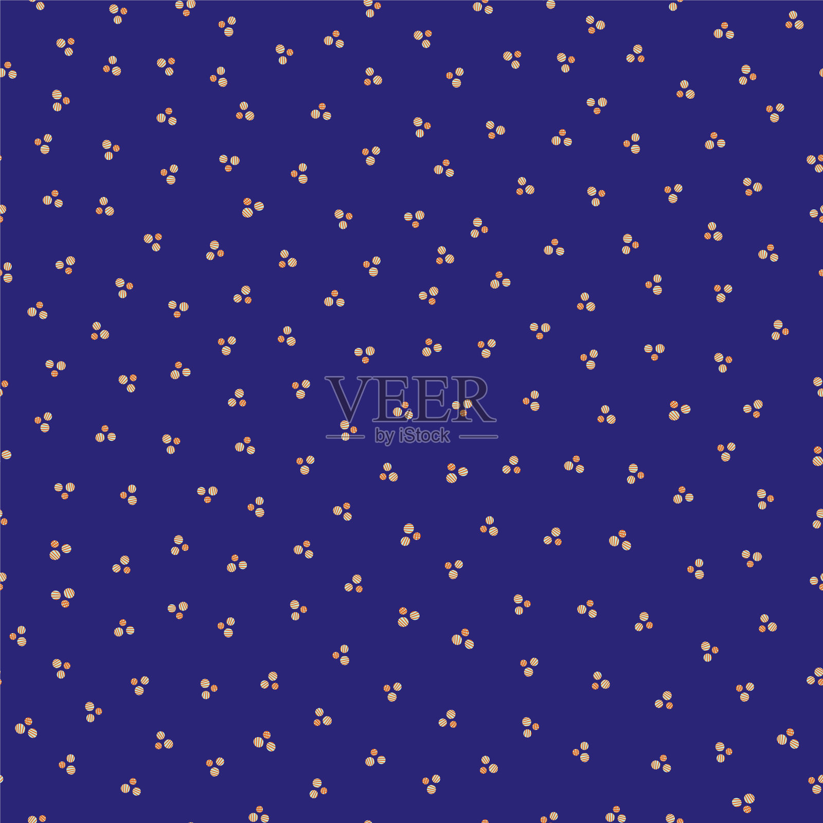 凌乱的圆点图案与分散的手插画图片素材