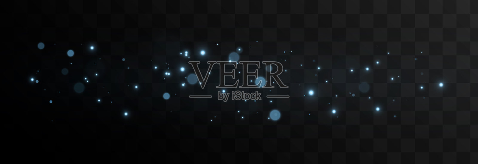 向量蓝光粒子。魔尘,眩光,png魔光,蓝光。星星,空间,天空。插画图片素材