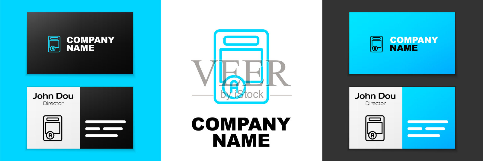 蓝线考试表与A +图标隔离在白色背景。试卷、考试或调查概念。学校考试或考试。Logo设计模板元素。向量插画图片素材