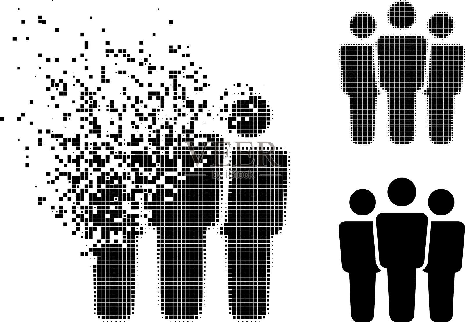 溶解和半色调网点人字形插画图片素材