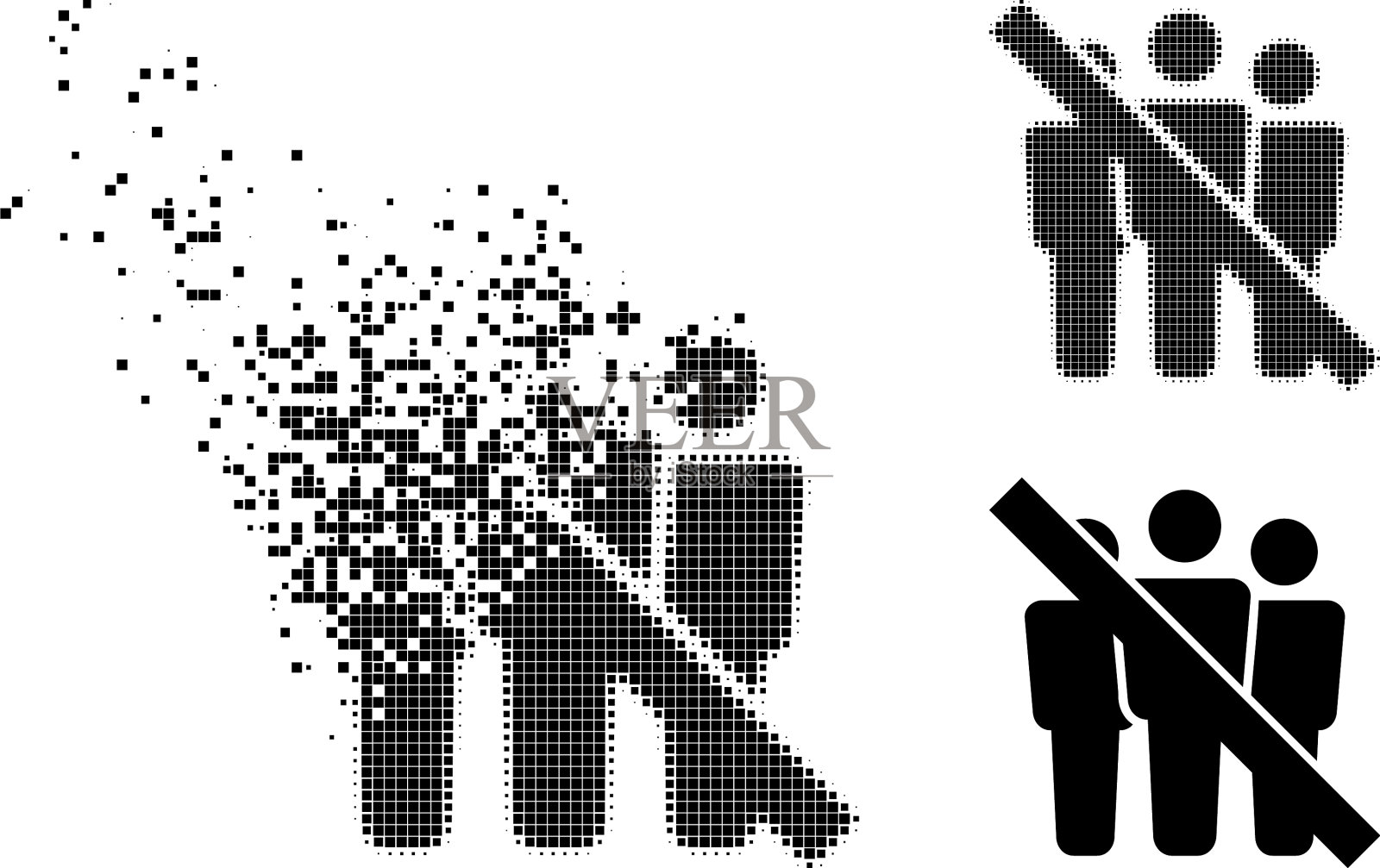 散色和半色调像素没有人字形图标素材