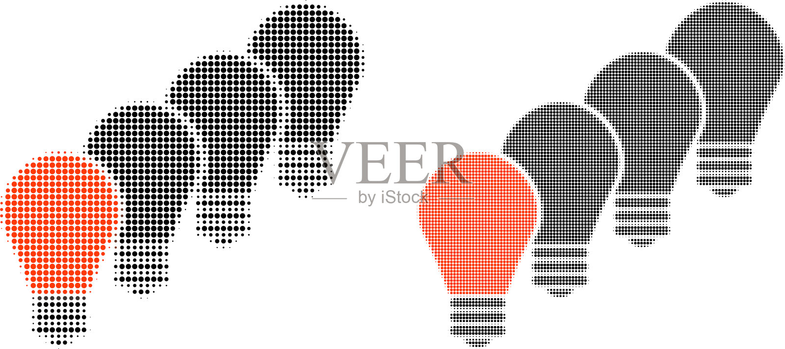 点半色调灯泡图标图标素材