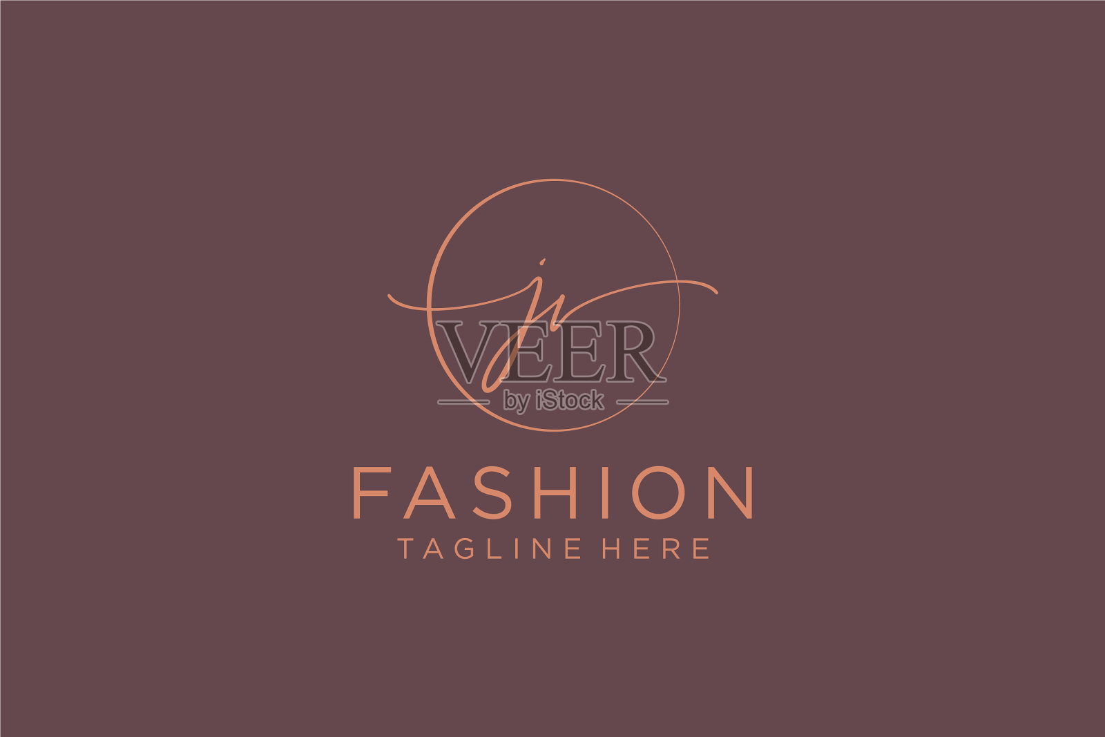 最初的合资企业女性标志美丽的字母组合和插画图片素材