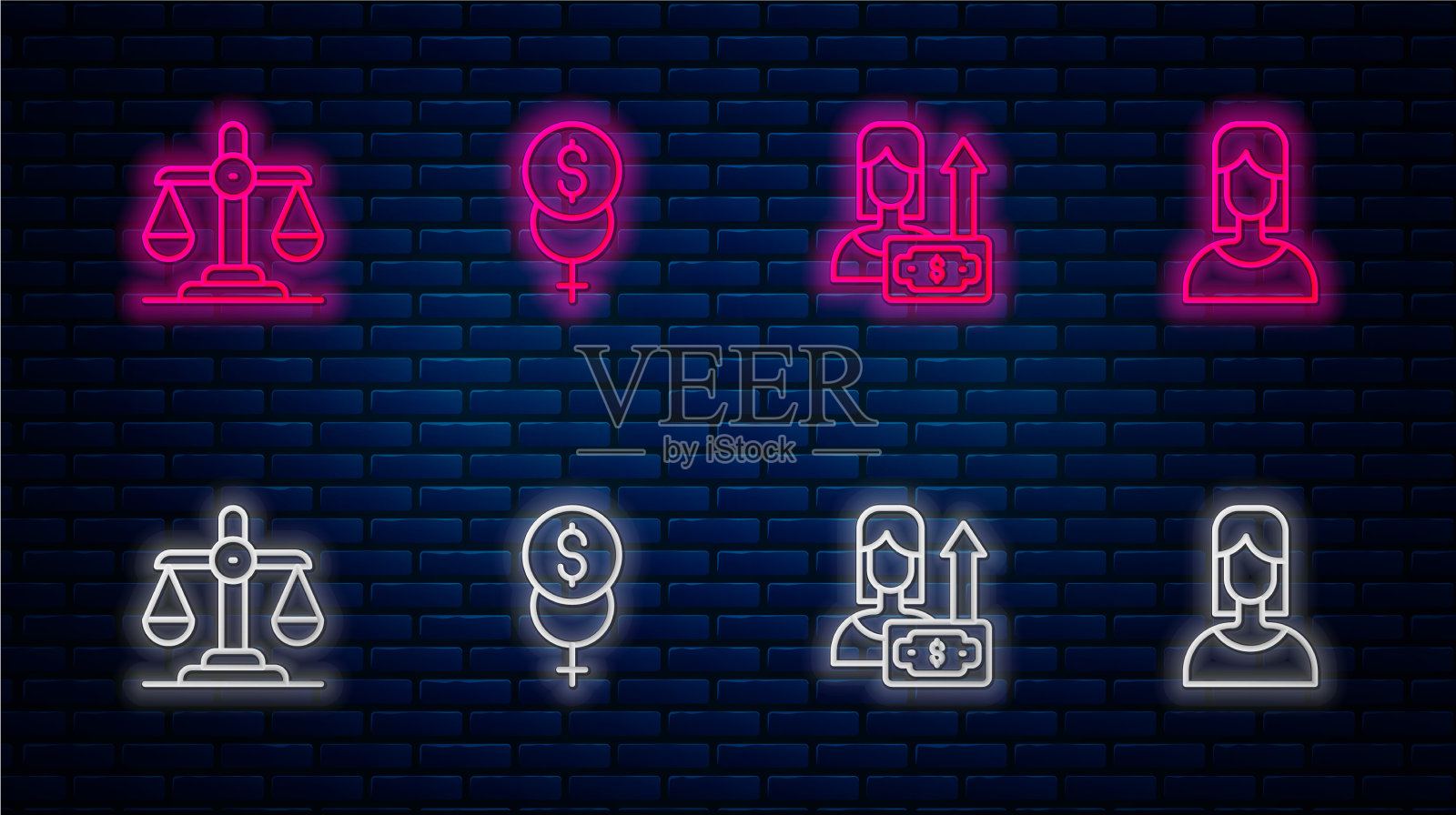 女权主义融资金钱增长女性图标素材