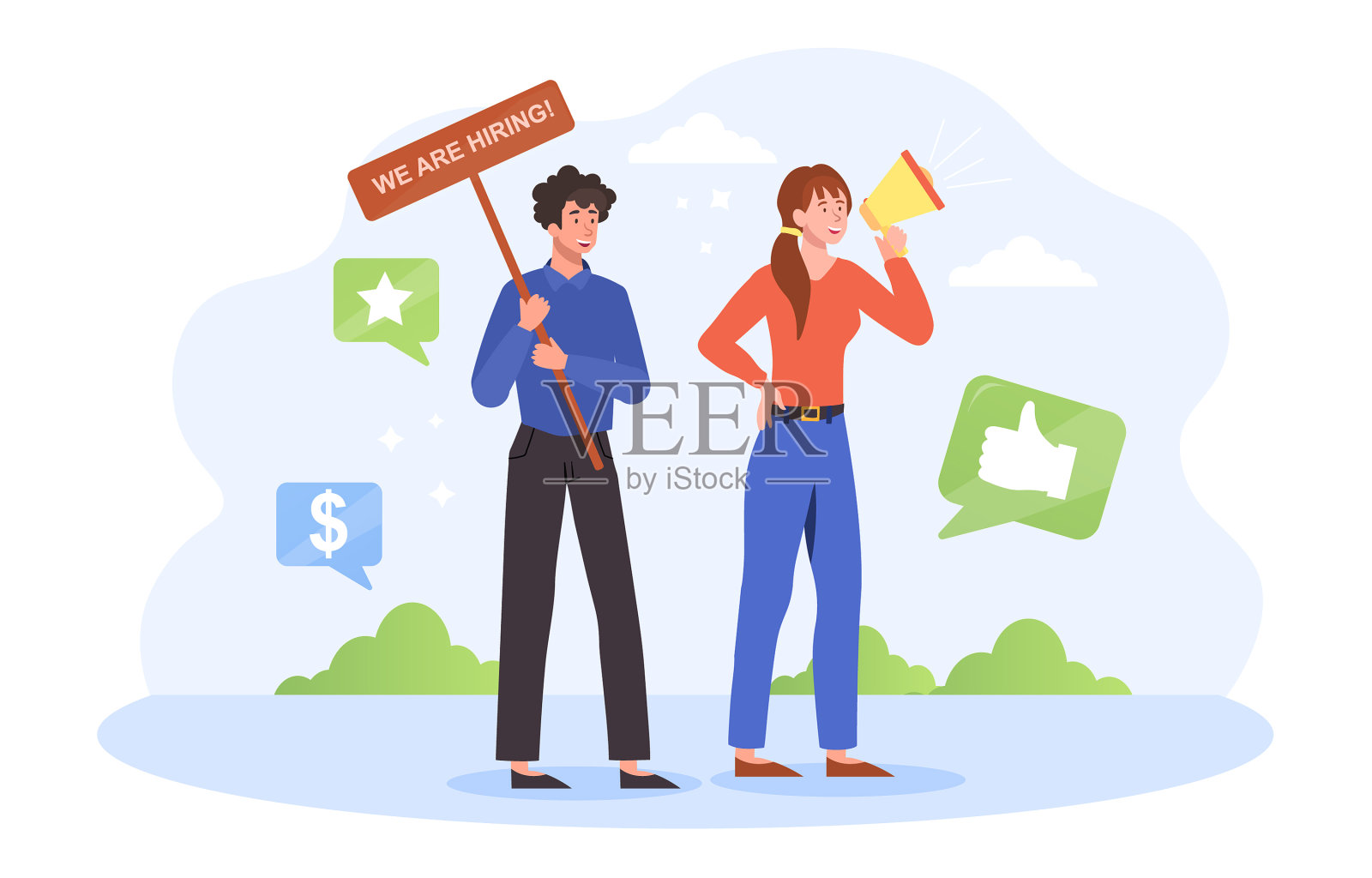 男性和女性人力资源经理设计元素图片