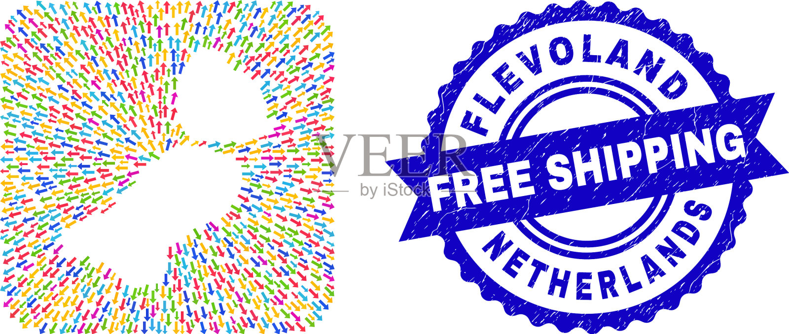 免费航运水印印章和弗莱佛兰插画图片素材