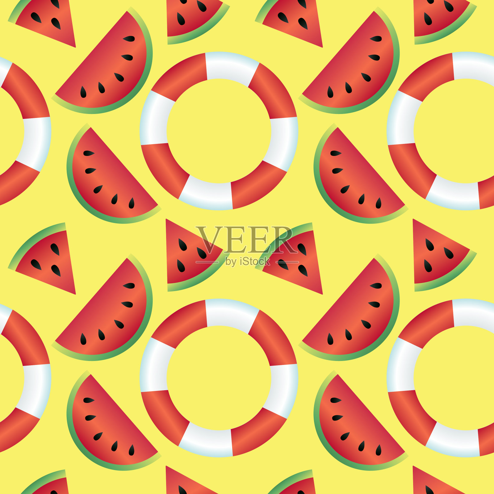 海滩对象无缝插画图片素材