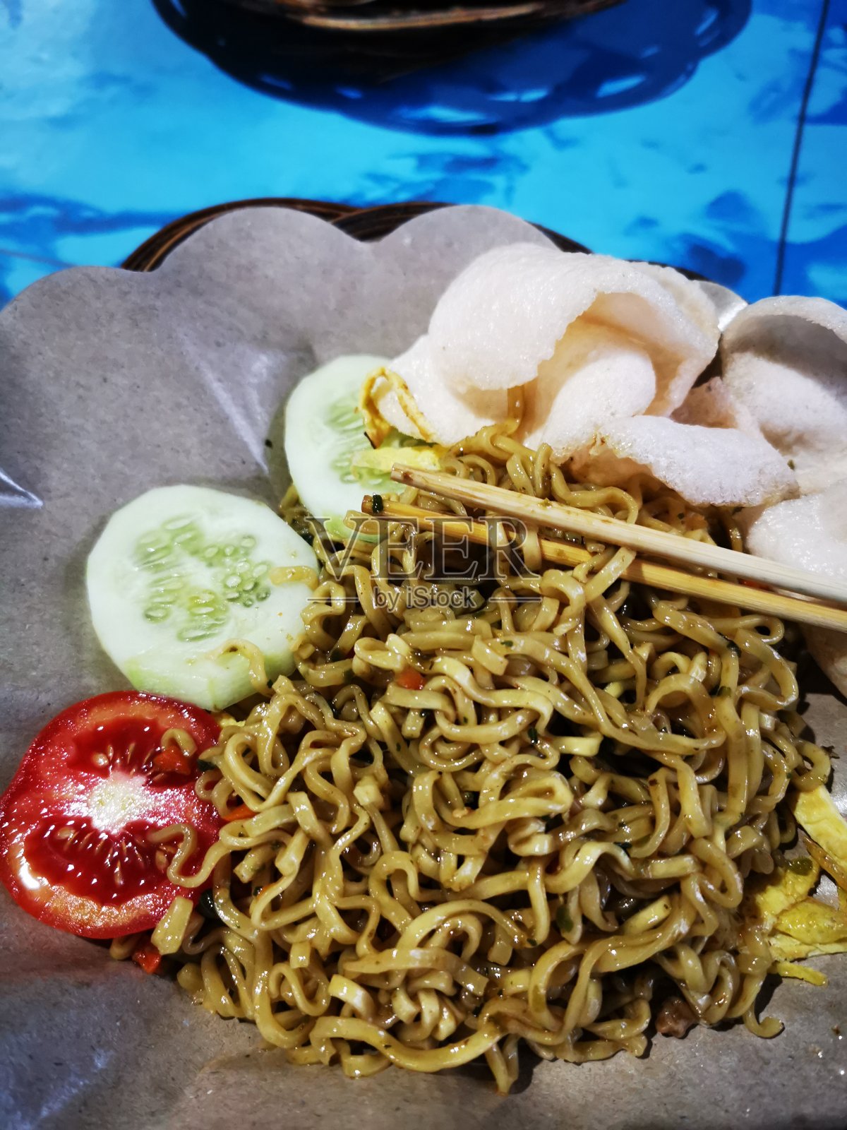 椒盐面条照片摄影图片