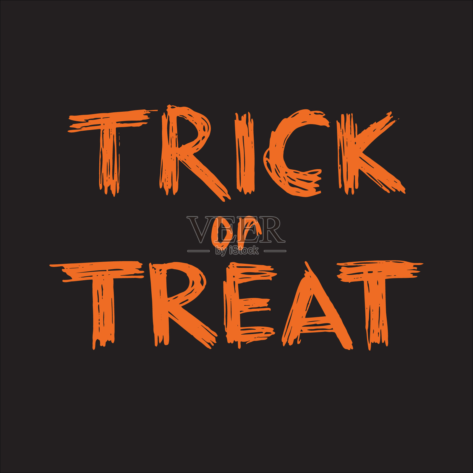 不给糖就捣蛋的手写字母。鬼魅垃圾纹理字体设计庆祝万圣节。插画图片素材