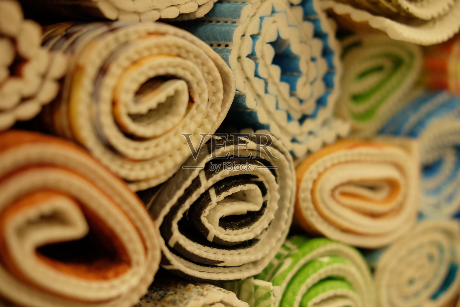 这家商店出售浴垫照片摄影图片