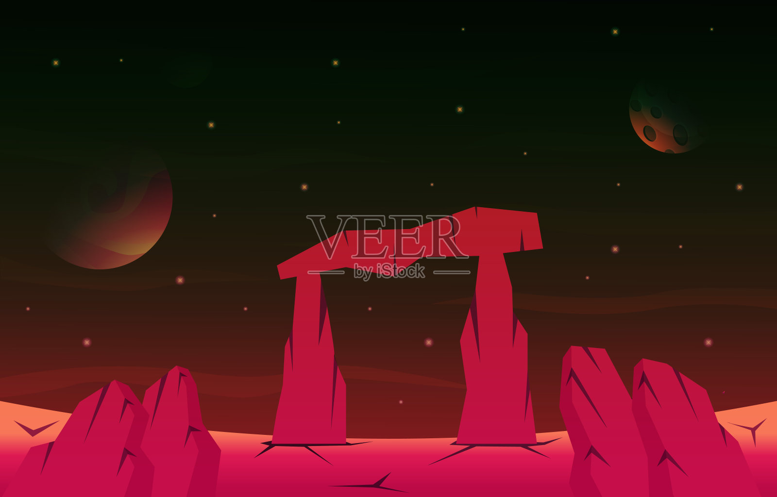 岩石,石头,行星,恒星,天空,空间,宇宙探索插图插画图片素材