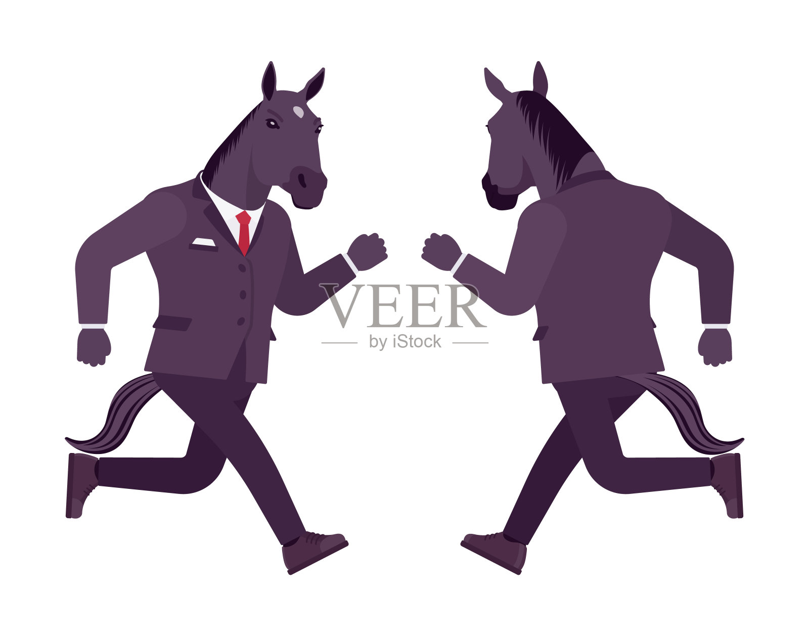 马人,大有蹄的雄性动物,正式的人穿,跑步插画图片素材