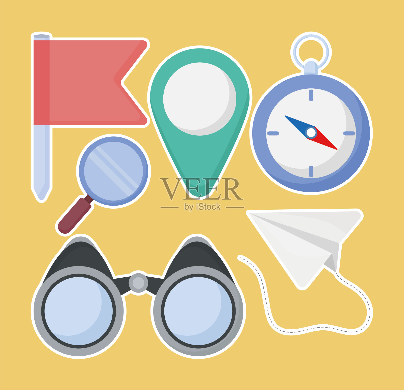 六个地理项目插画图片素材