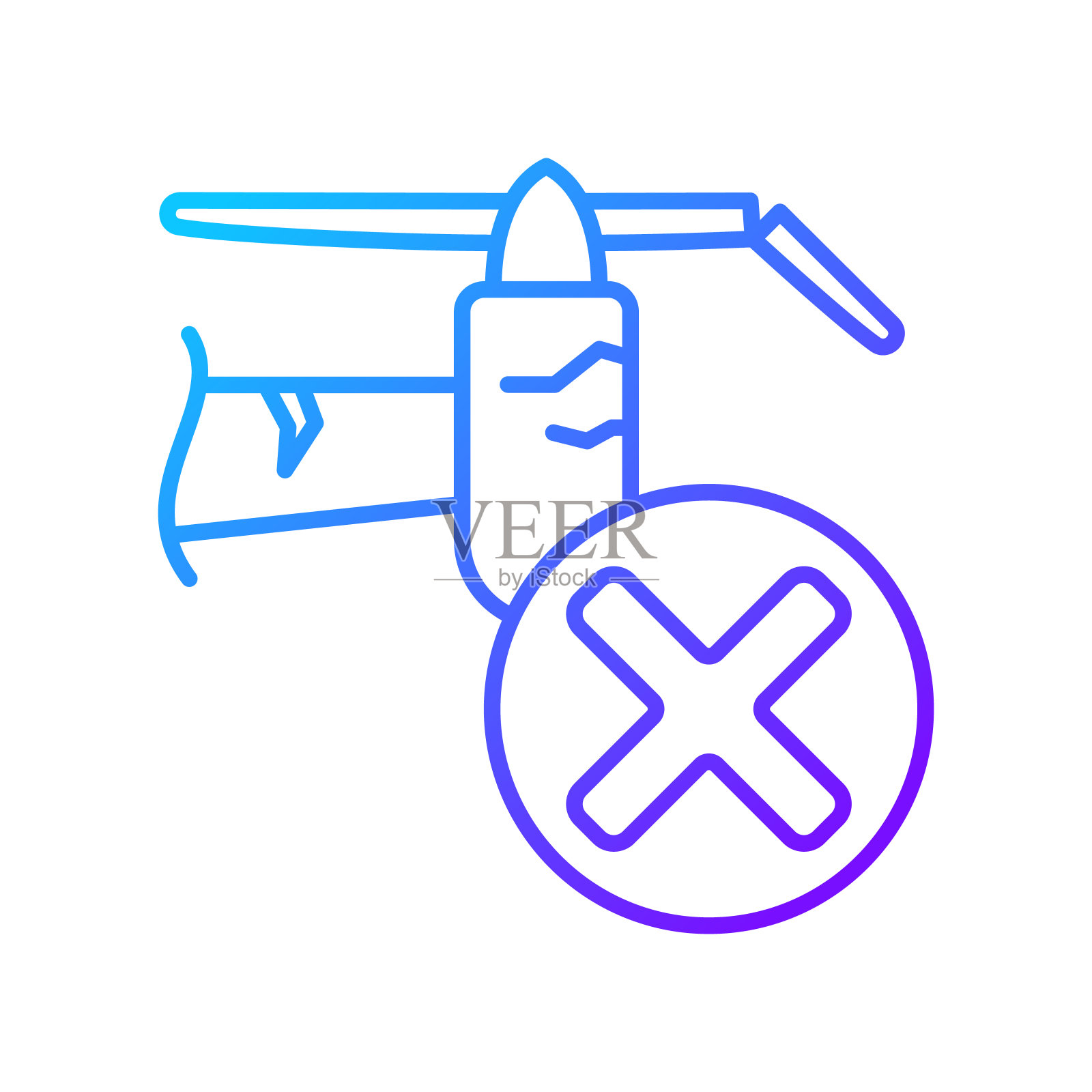 不要使用有裂缝的细节梯度线性矢量手册标签图标插画图片素材