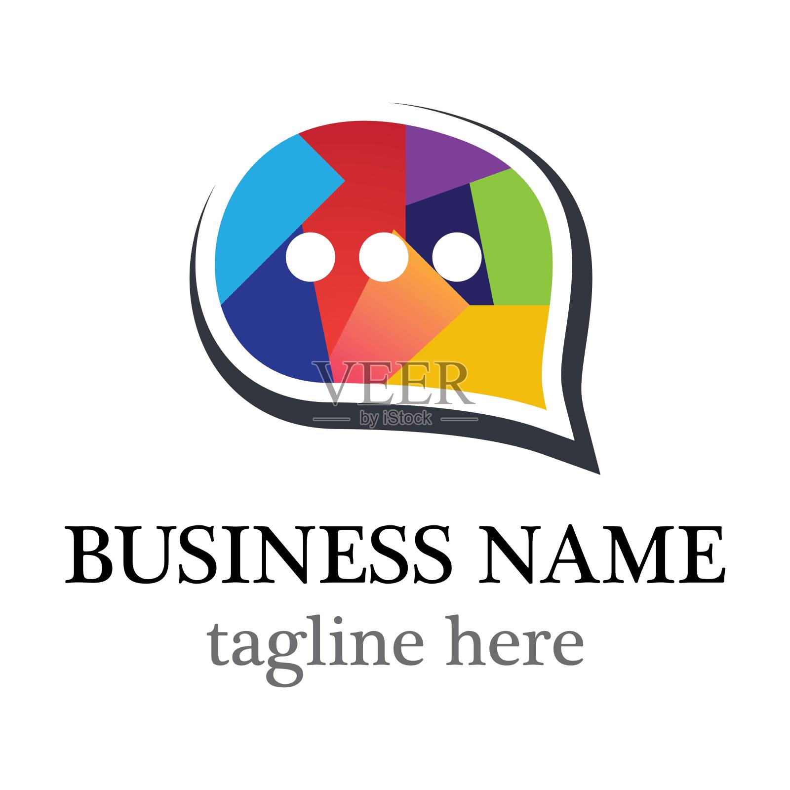 聊天标志模板插画图片素材