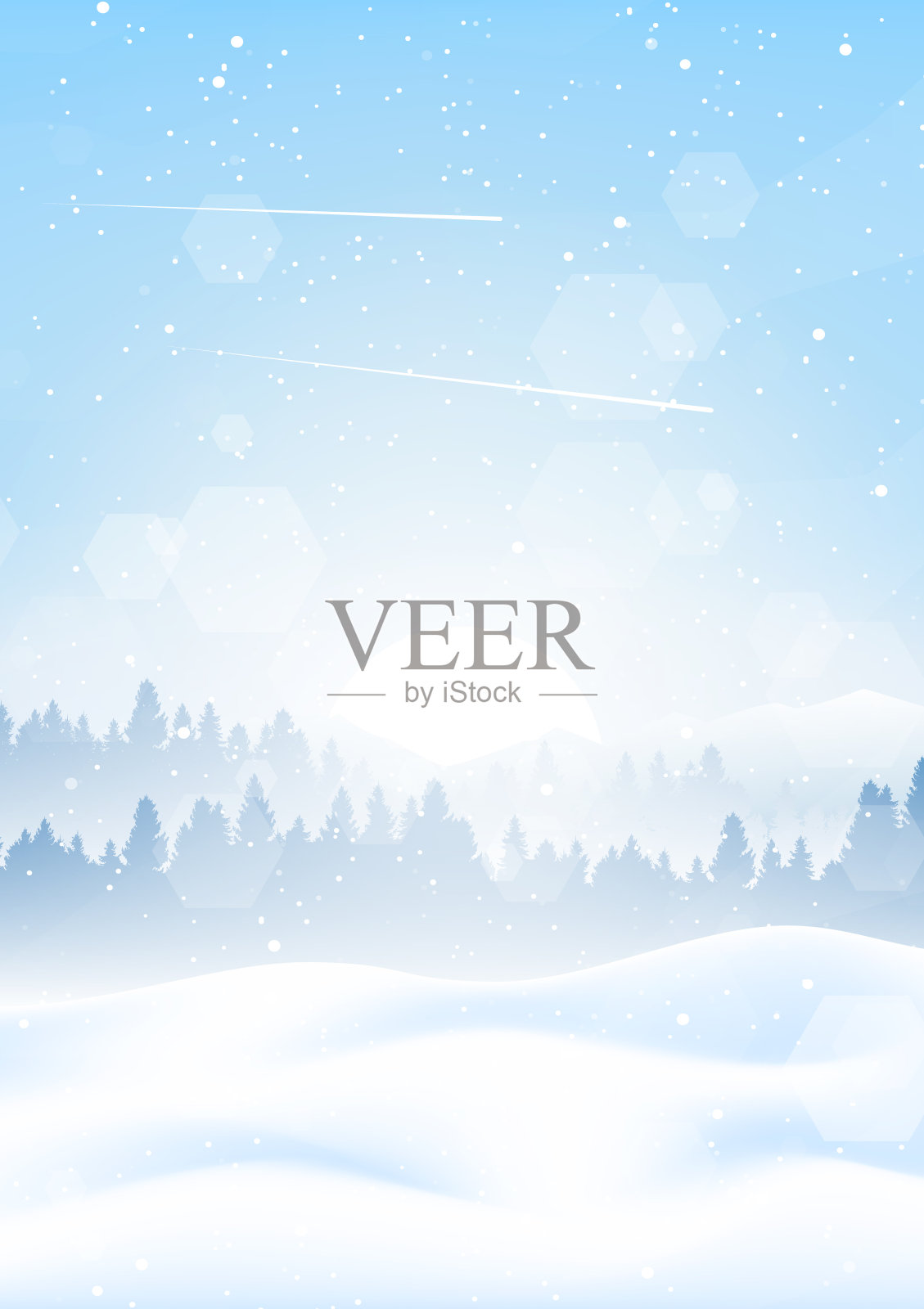 冬天的风景。山上的雪。发现、探索、观察自然的旅游理念。徒步旅游。冒险。极简多边形平面设计图形海报。现代插图插画图片素材