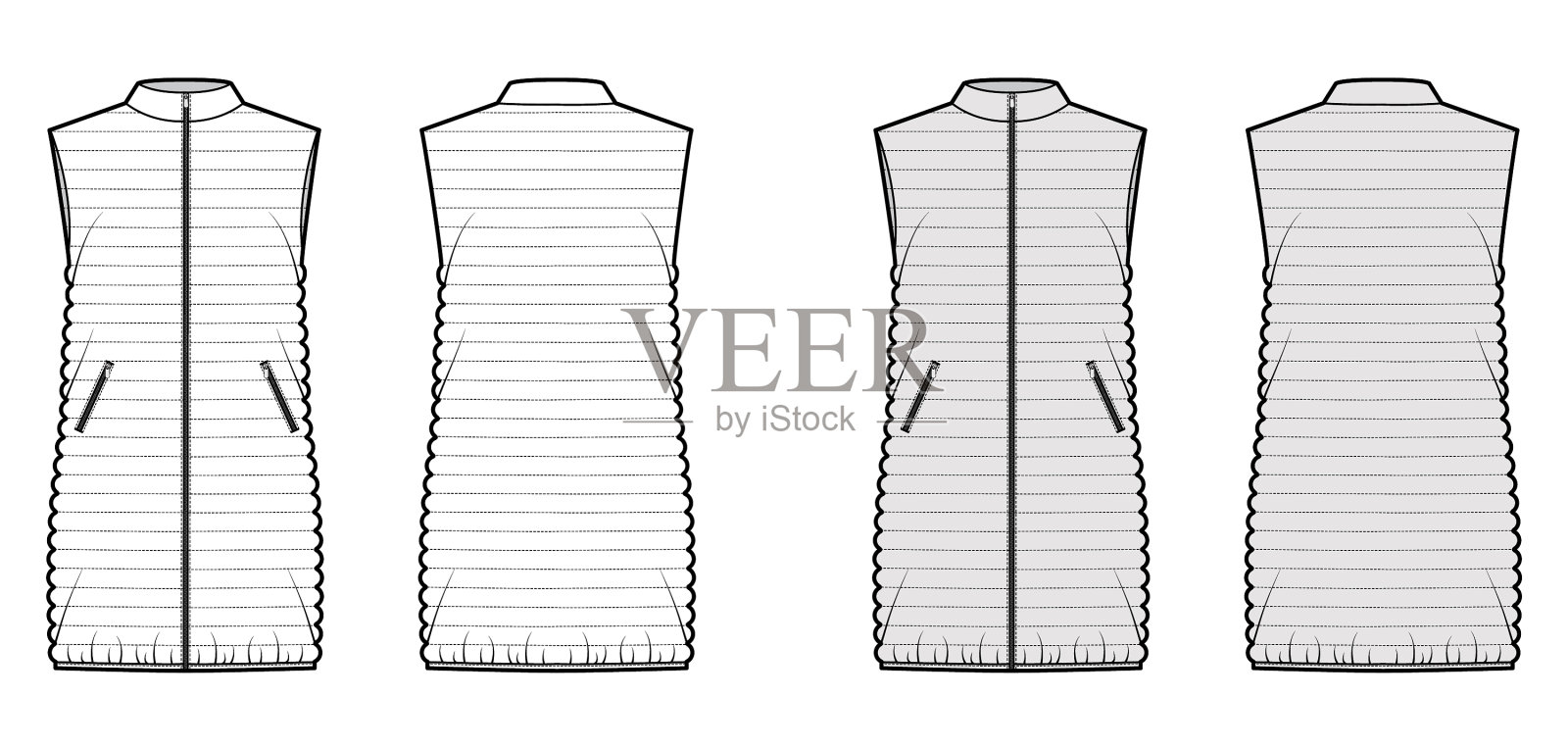 羽绒背心羽绒背心技术时尚插画图片素材