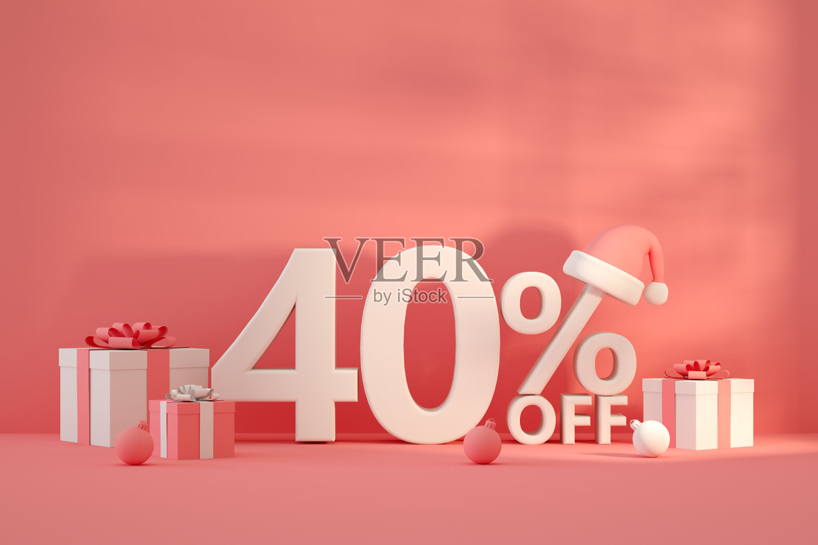 销售理念,百分之四十的标志,圣诞节背景照片摄影图片