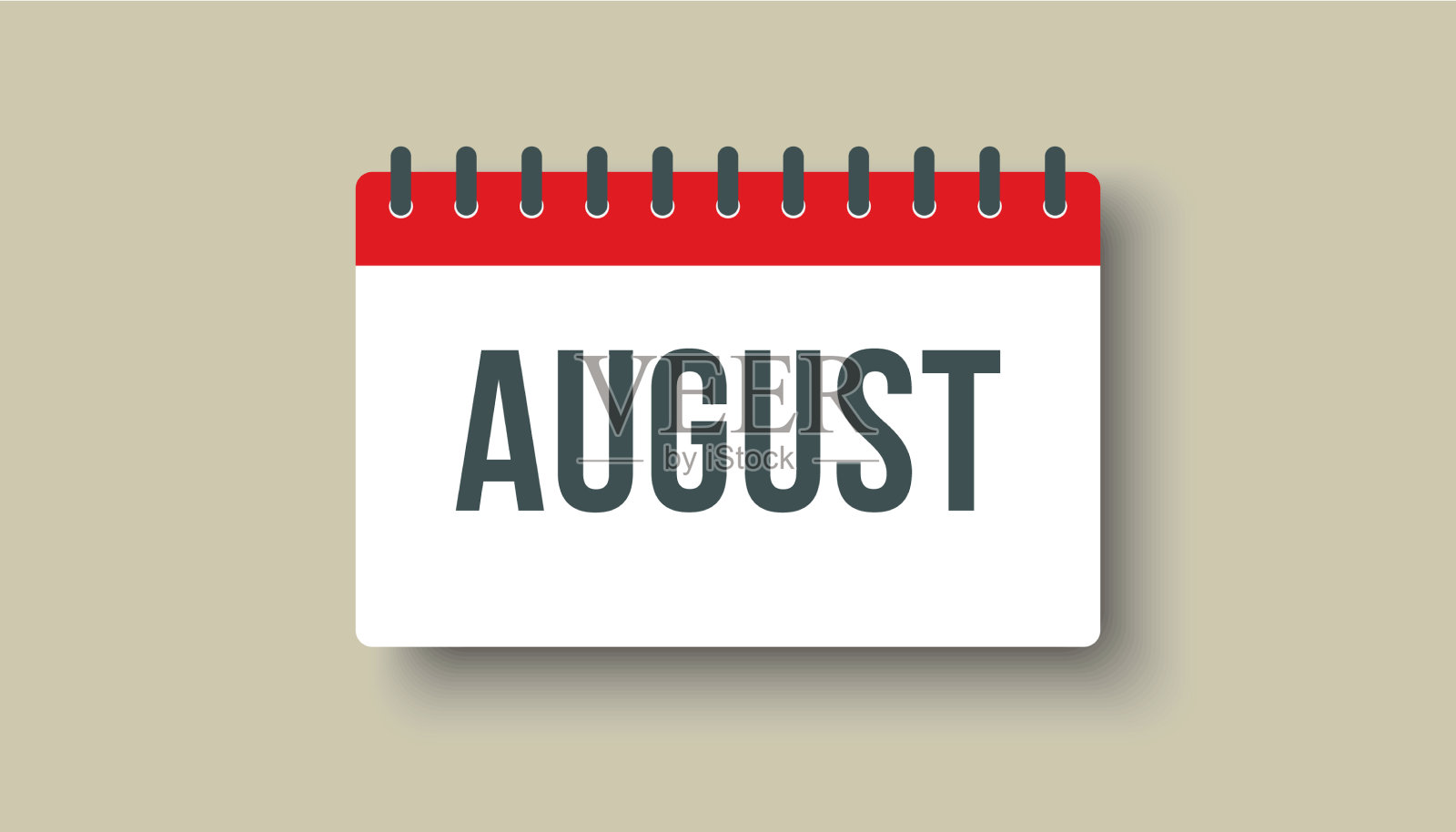 图标日日历夏季月八月插画图片素材