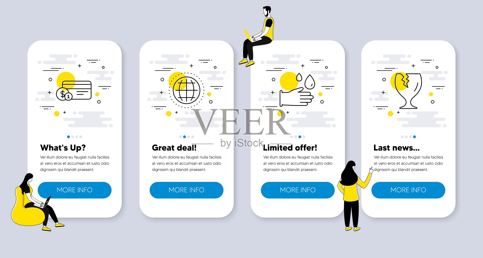 与橡胶手套、支付方法和地球仪相关的直线图标向量集。向量插画图片素材