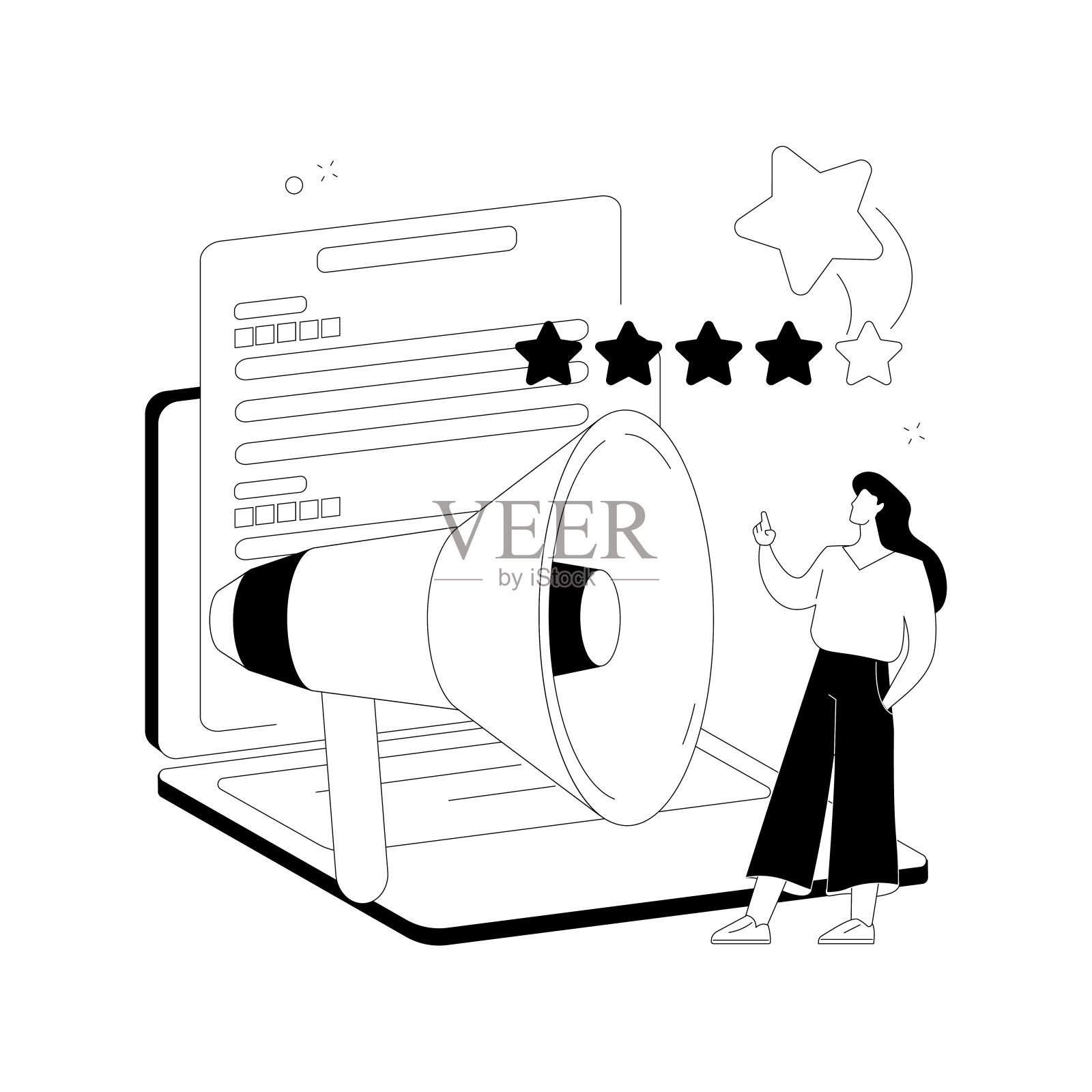 品牌声誉抽象概念矢量插图。插画图片素材