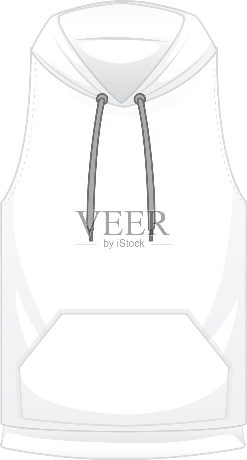 前短袖连帽衫孤立设计元素图片