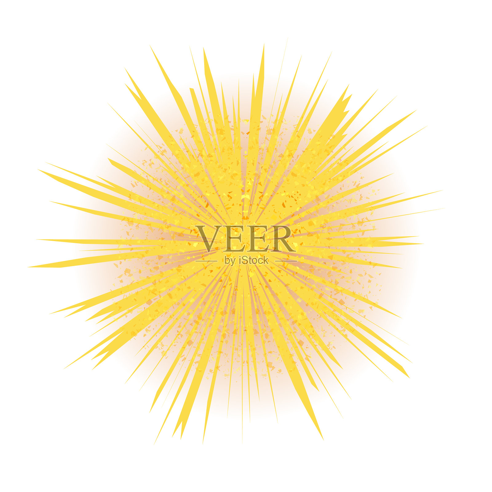 黄色爆炸闪光卡通爆炸明星插画图片素材