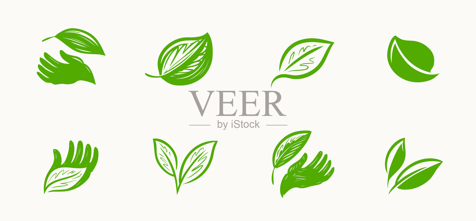 生态图标集或生态有机符号插画图片素材