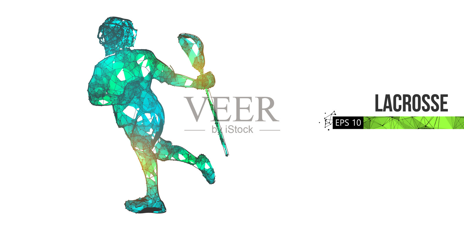 摘要轮廓线框长曲棍球插画图片素材