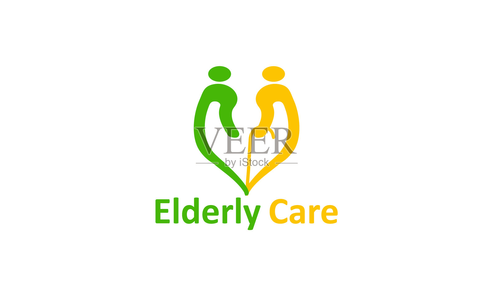 老年护理标志设计最佳标志插画图片素材