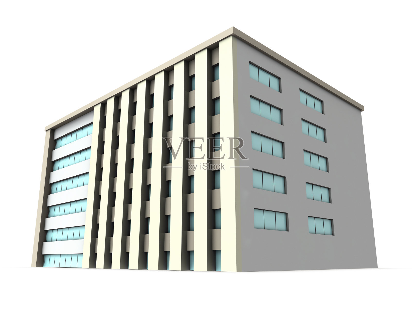 小型医院。建筑和房地产。白色背景。3 d渲染。照片摄影图片