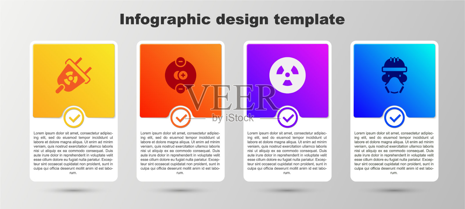 设置辐射电插头原子放射性插画图片素材