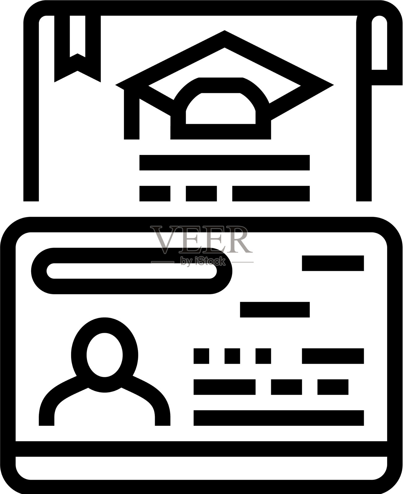 教育签证线图标设计元素图片