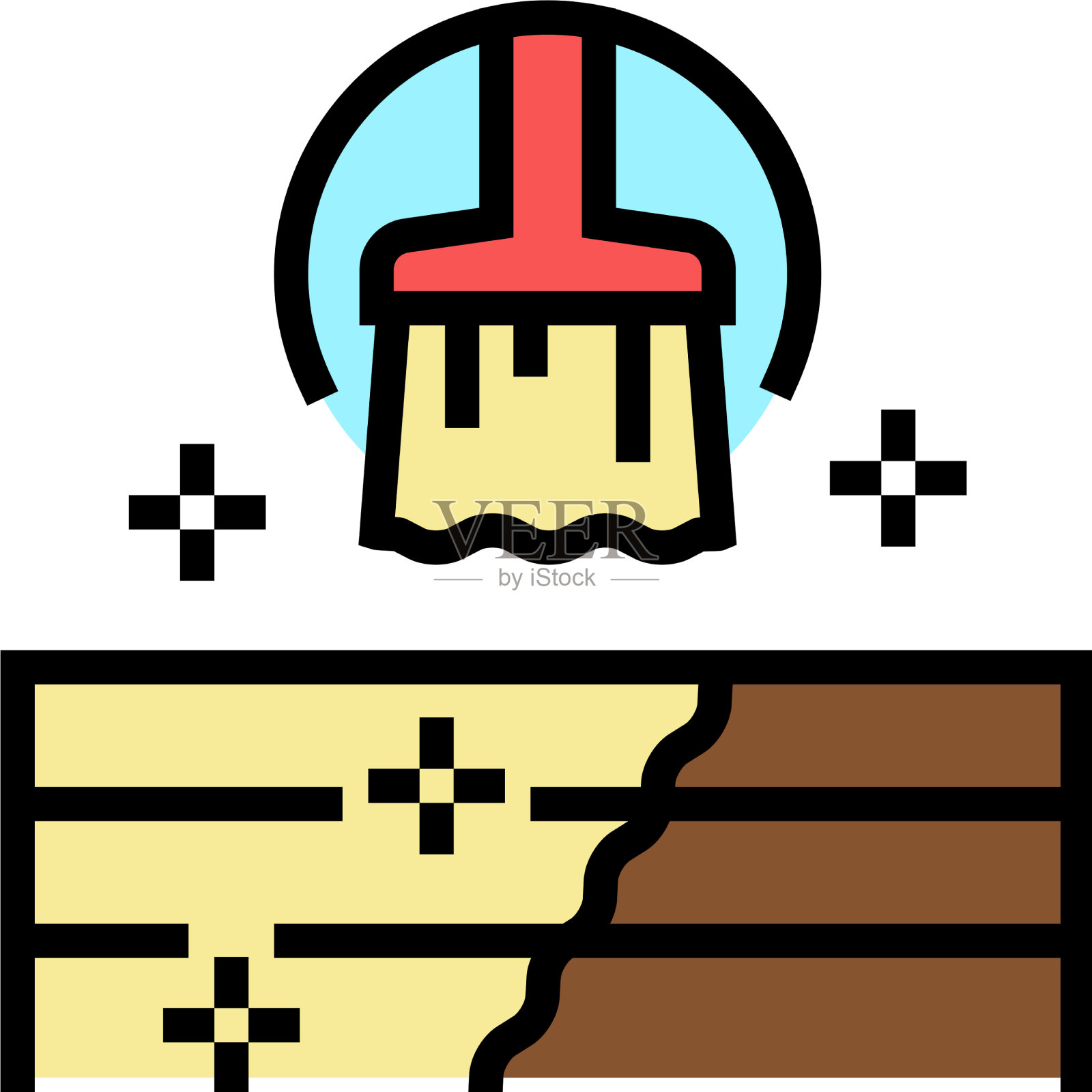 甲板和露台修理颜色图标设计元素图片