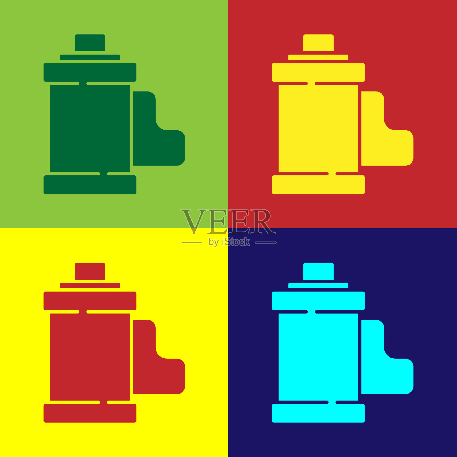 流行艺术相机老式胶卷卷墨盒图标图标素材