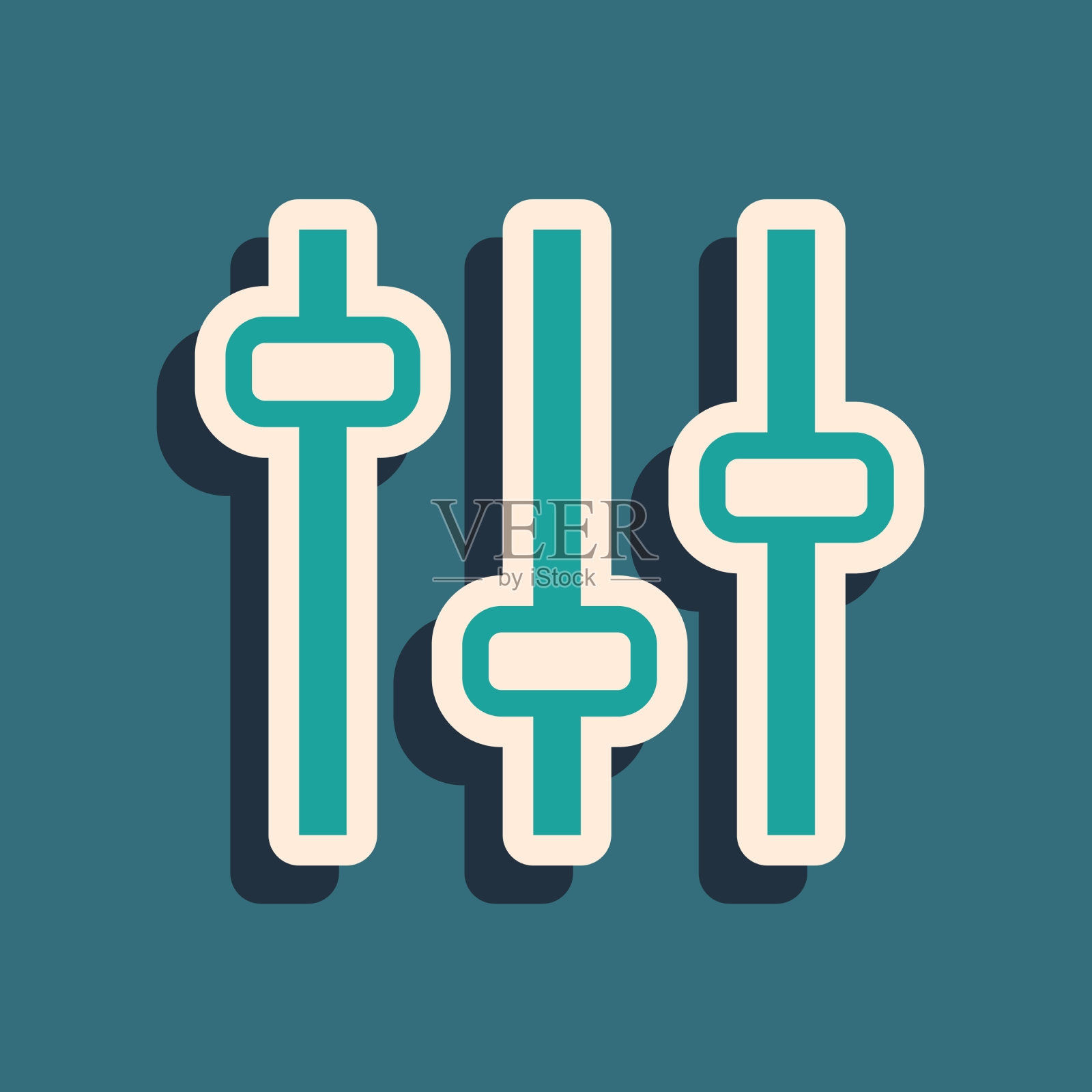 绿色音乐均衡器图标隔离在绿色插画图片素材