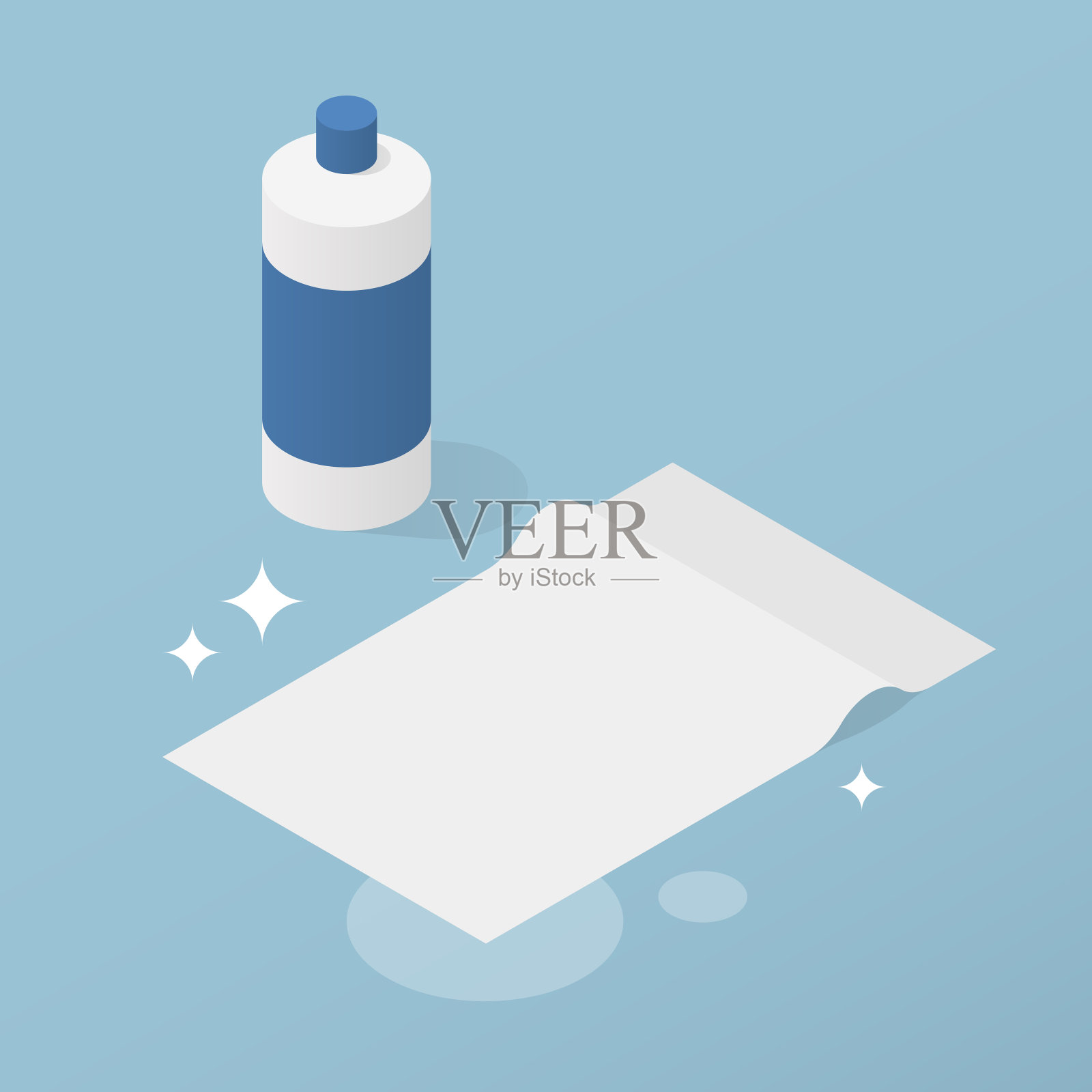 等距家庭清洁用品插图插画图片素材