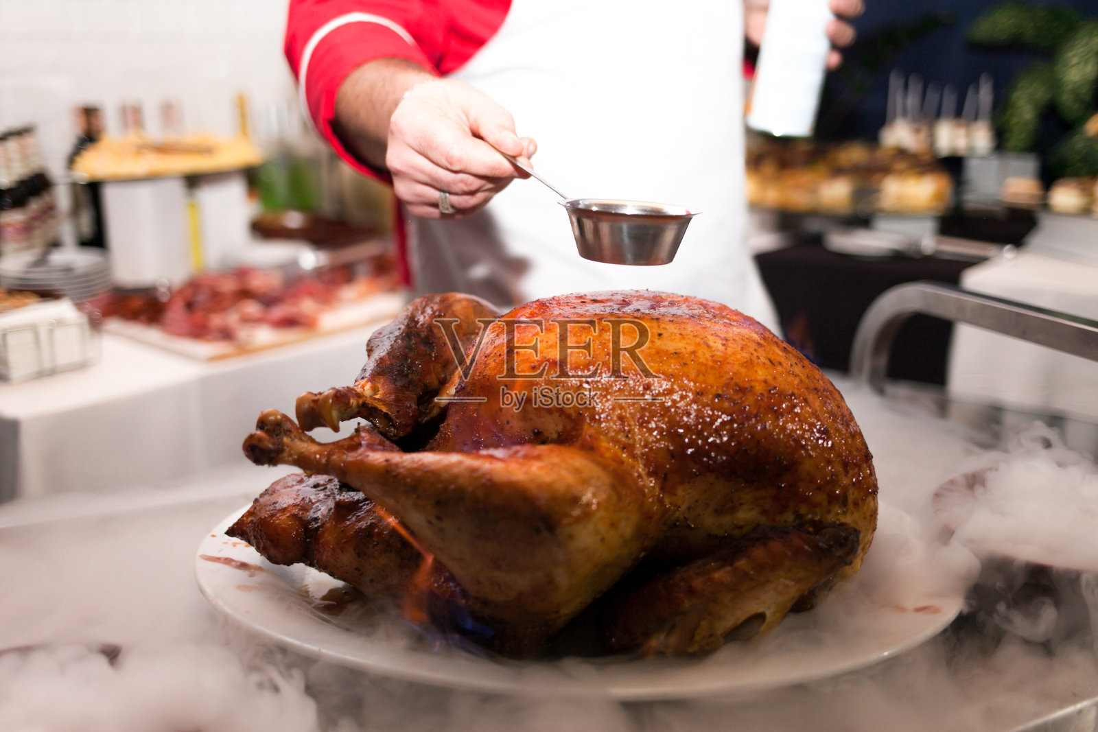 香料烤鸭的特写镜头照片摄影图片