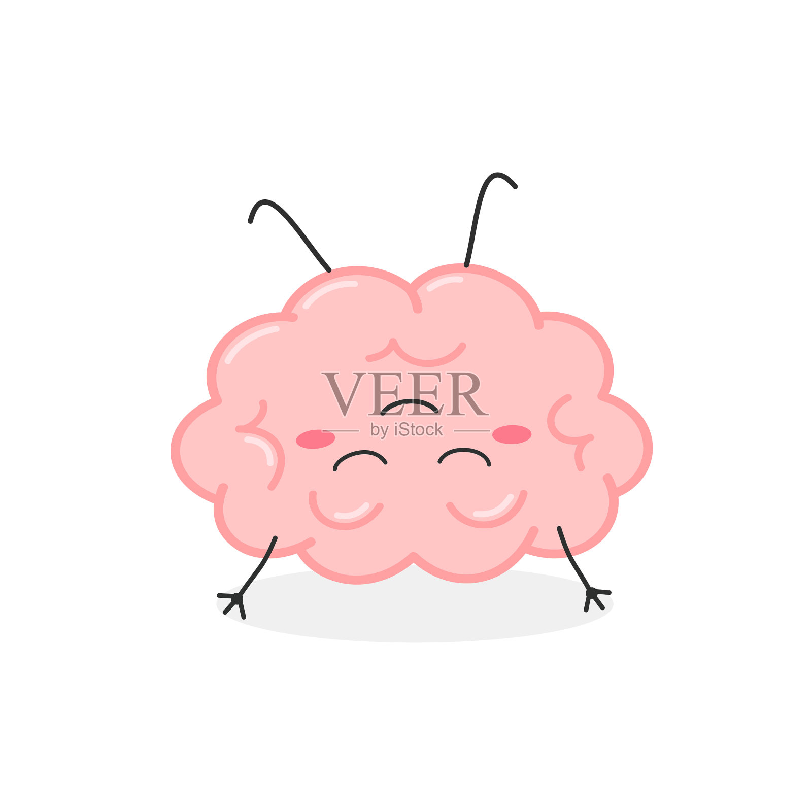 卡通人类大脑器官倒立冥想设计元素图片