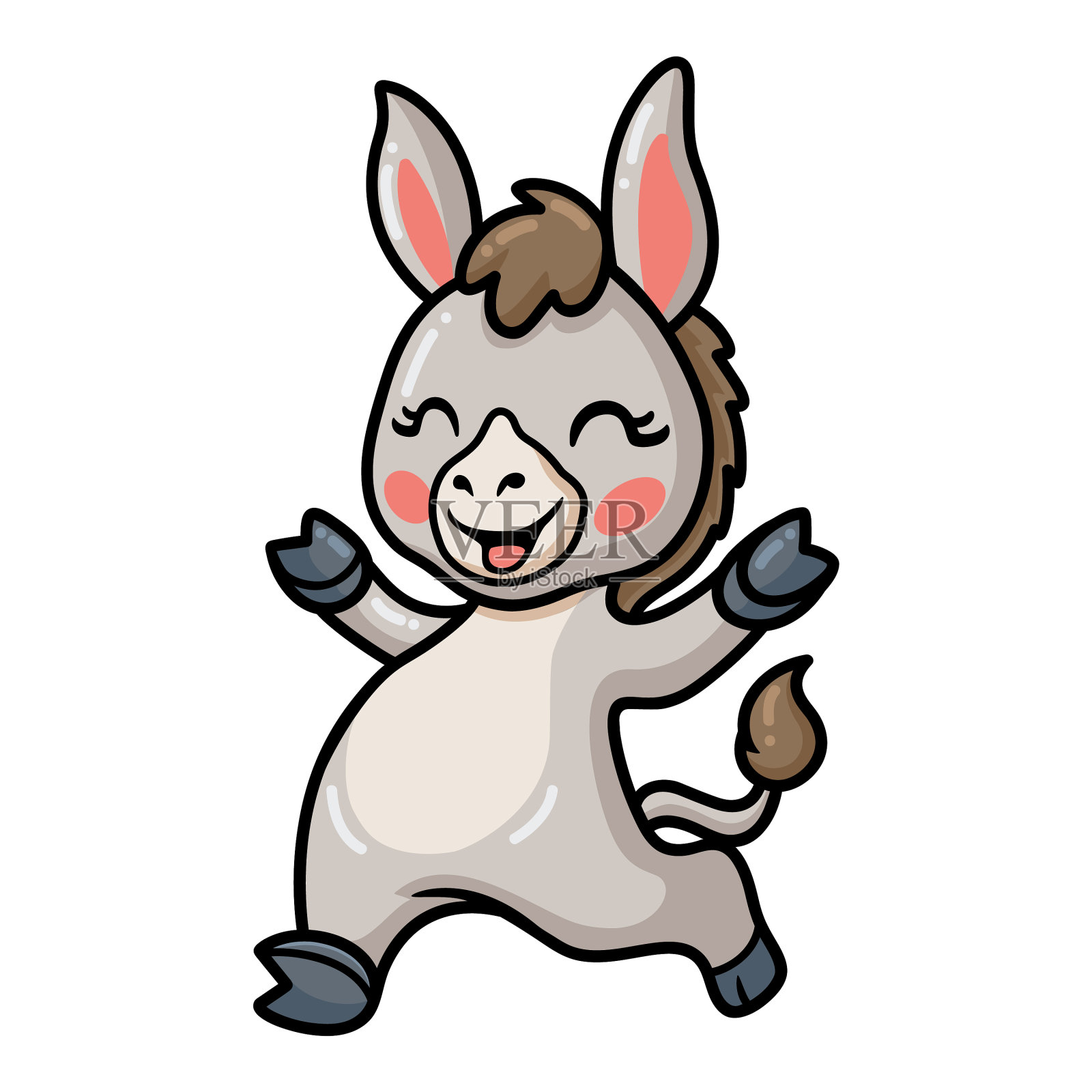 可爱的小驴子卡通造型设计元素图片