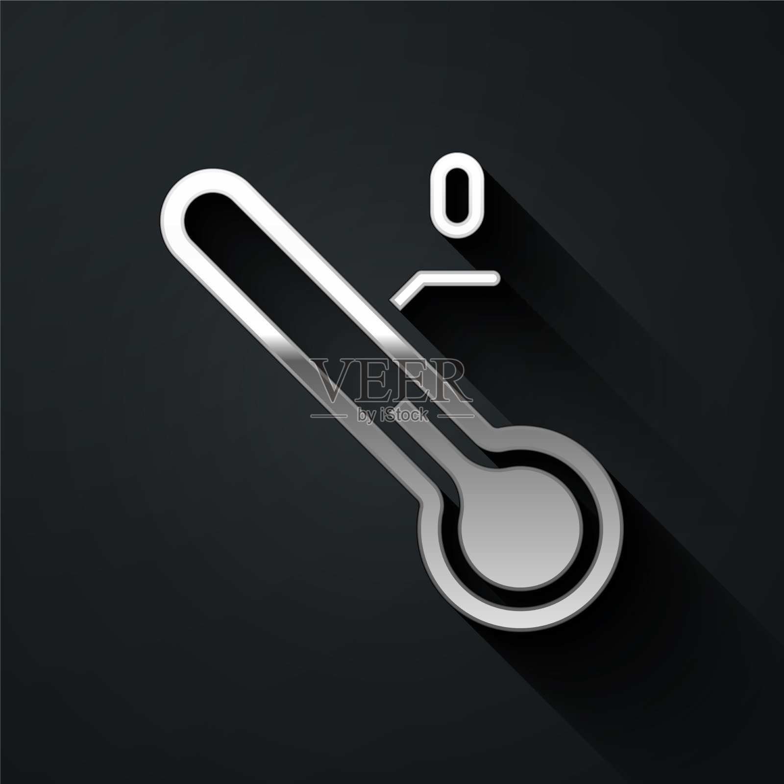 银色气象温度计测量图标插画图片素材