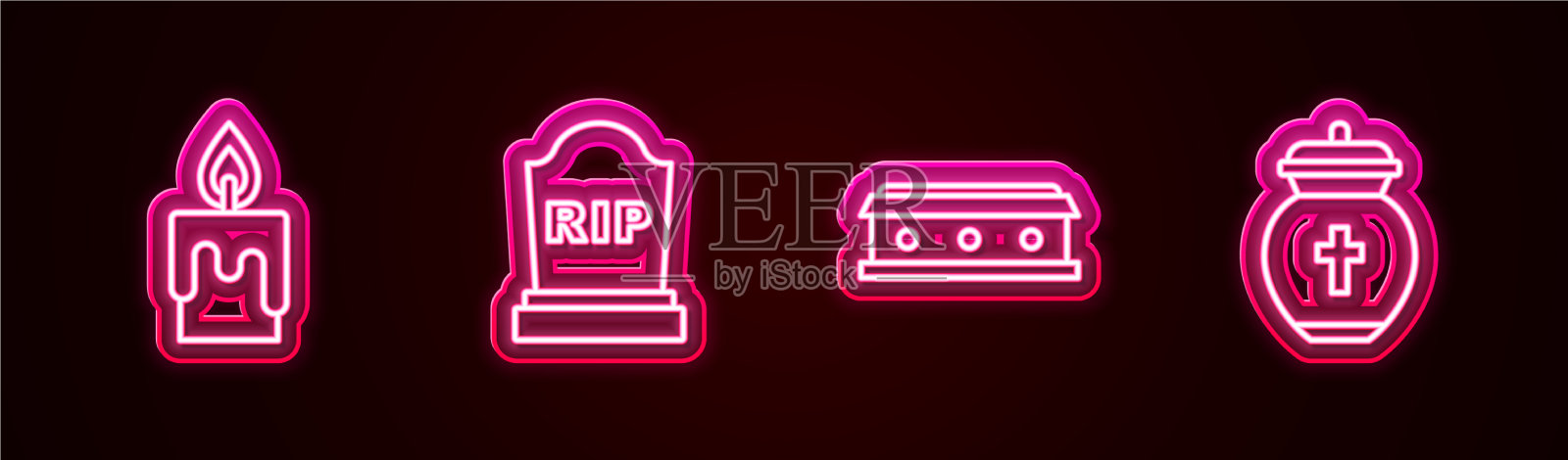 设行燃烧蜡烛的墓碑用rip插画图片素材